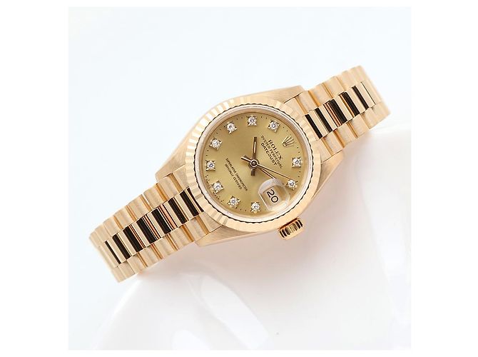 Rolex Original Diamond Datejust Gold Damenuhr Golden - Ansicht 19