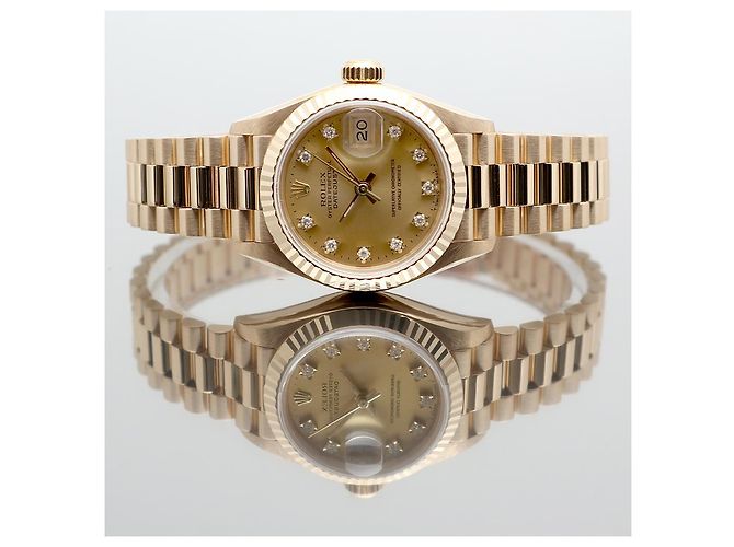 Rolex Original Diamond Datejust Gold Damenuhr Golden - Ansicht 21