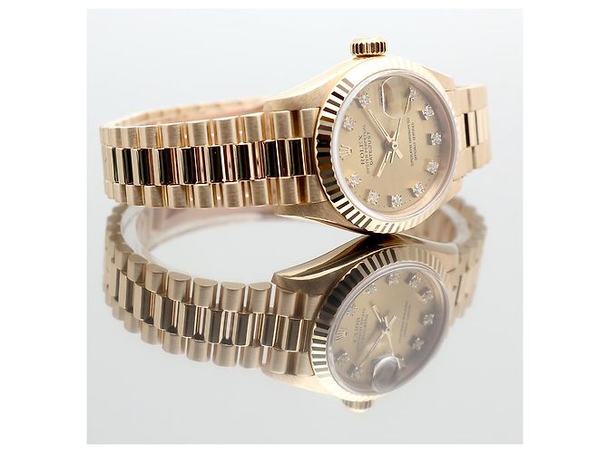 Rolex Original Diamond Datejust Gold Damenuhr Golden - Ansicht 22