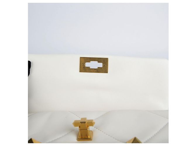 Valentino Tote e Borsa a Spalla Roman Stud in Pelle Bianca Ricondizionata Bianco - vista 10