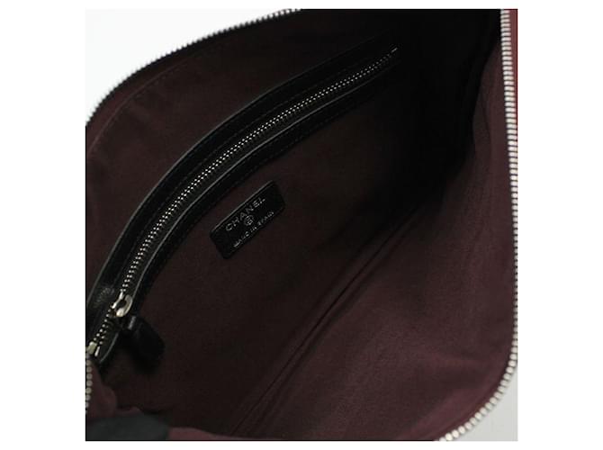 Chanel Clutch Black Caviar Argento Medium Nero - vista 7