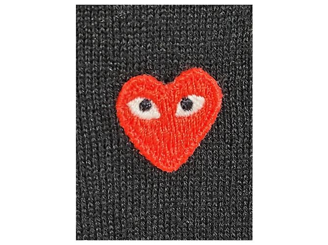 Comme Des Garcons Schwarzer Strick für Damen mit rotem Mini-Patch - Ansicht 3