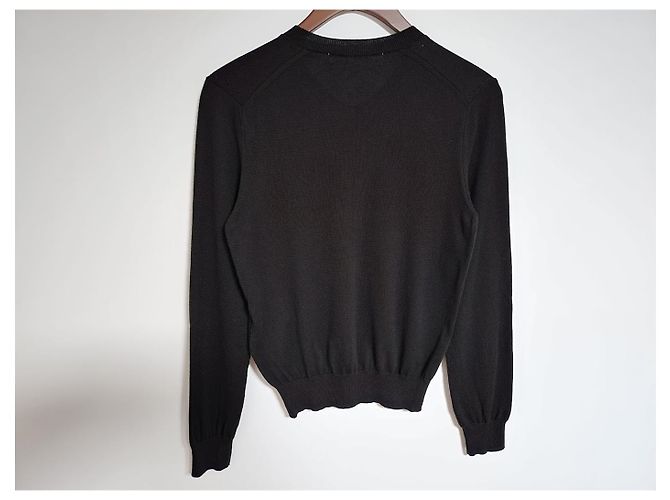 Comme Des Garcons Schwarzer Strick für Damen mit rotem Mini-Patch - Ansicht 4
