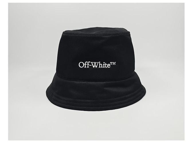 Off White Nylon-Anglerhut mit Logo-Stickerei Silber - Ansicht 2