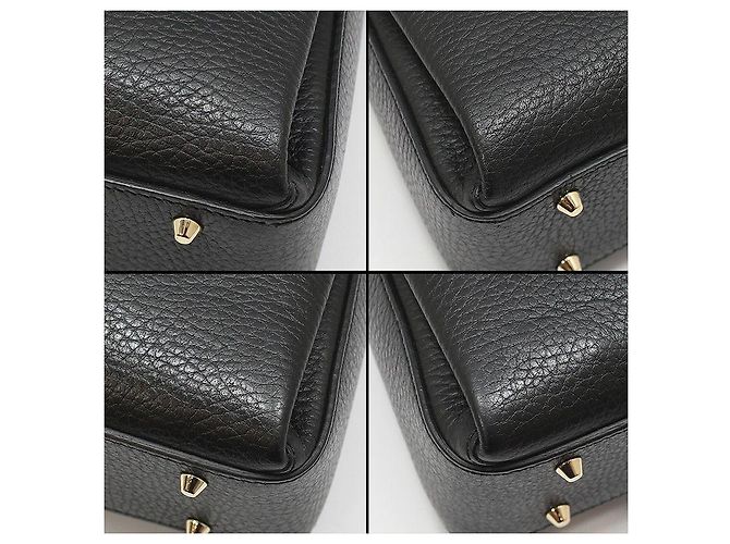 Gucci Bolsa de mão e de ombro com corrente e alça superior entrelazada em couro preto - vista 12