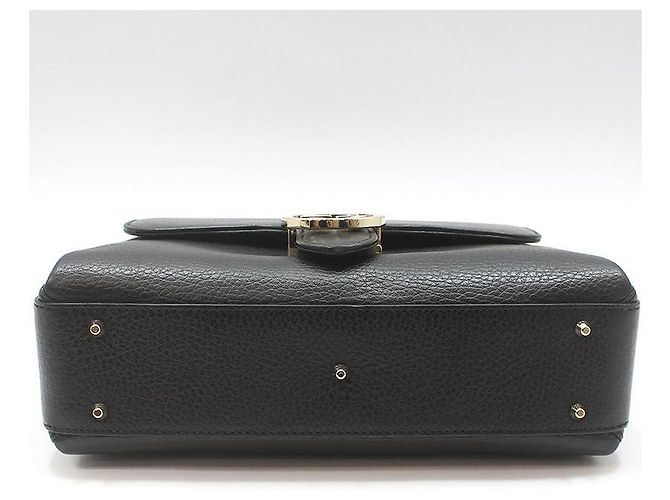 Gucci Bolsa de mão e de ombro com corrente e alça superior entrelazada em couro preto - vista 5