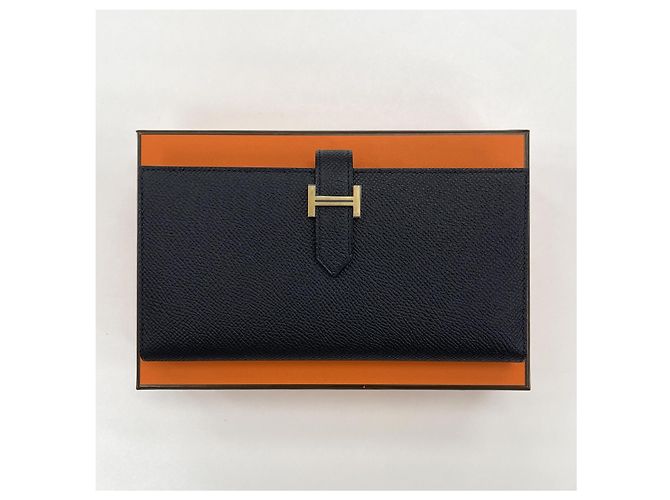 Hermès Long Wallet Black with Gold Hardware - view 2