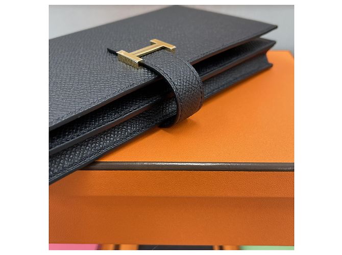 Hermès Long Wallet Black with Gold Hardware - view 9