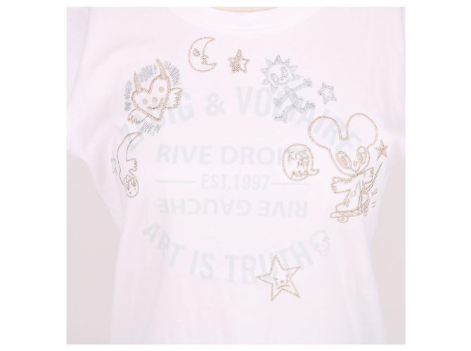 Zadig & Voltaire Camiseta branca com múltiplas estampas para mulher Branco - vista 2