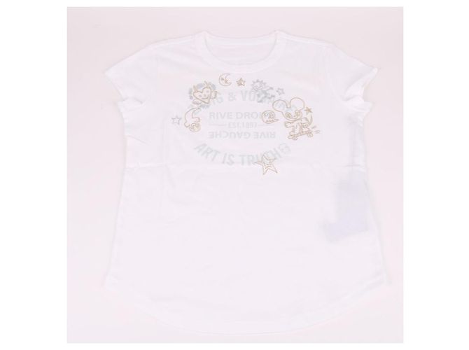 Zadig & Voltaire Camiseta branca com múltiplas estampas para mulher Branco - vista 5