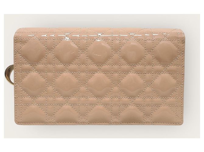 Dior Borsa a tracolla Lady Chain in vernice cannage beige Marrone - vista 5