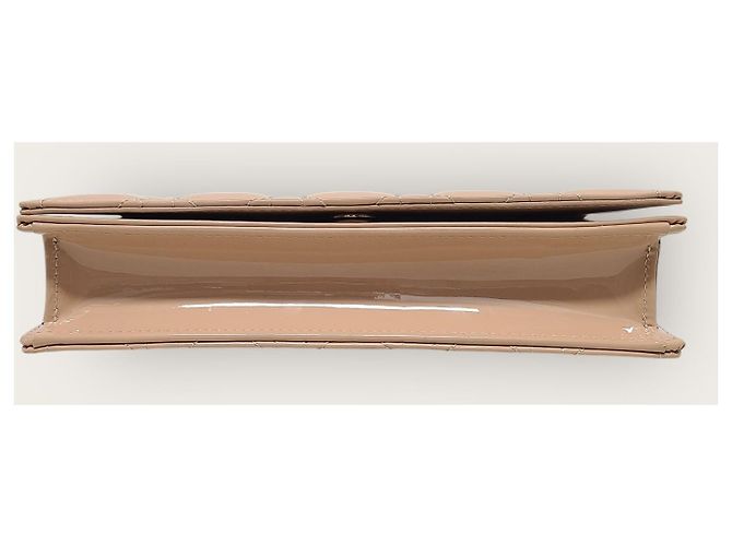 Dior Borsa a tracolla Lady Chain in vernice cannage beige Marrone - vista 6
