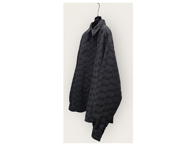 Balenciaga Gesteppte Jacke mit BB Logo Monogramm in Dunkelgrau und Schwarz Braun - Ansicht 2