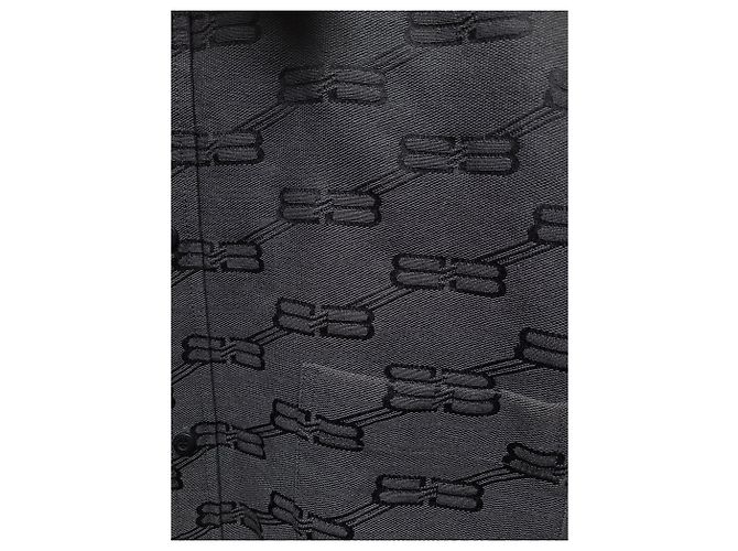 Balenciaga Gesteppte Jacke mit BB Logo Monogramm in Dunkelgrau und Schwarz Braun - Ansicht 3