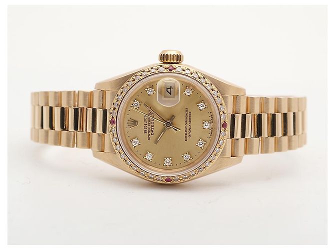 Rolex Datejust in oro da donna, quadrante originale con dieci diamanti D'oro - vista 11