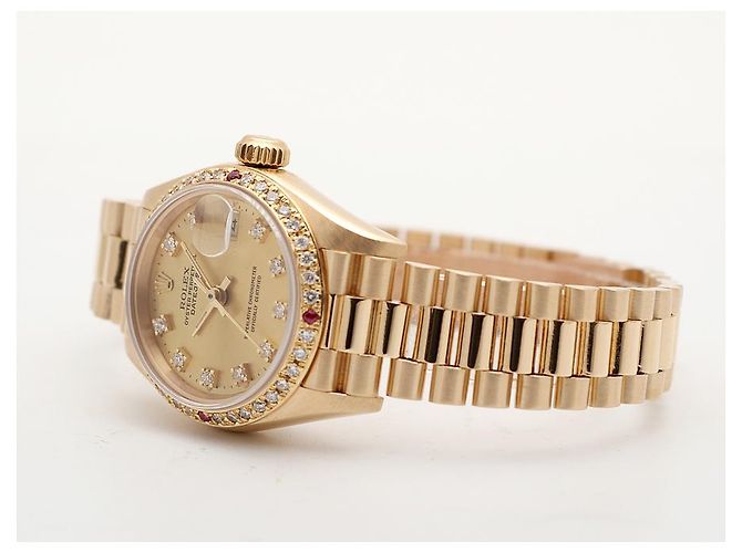 Rolex Datejust in oro da donna, quadrante originale con dieci diamanti D'oro - vista 12
