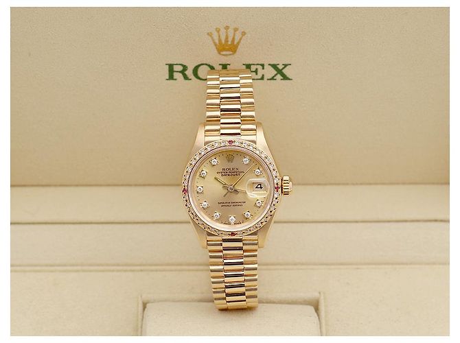 Rolex Datejust in oro da donna, quadrante originale con dieci diamanti D'oro - vista 2