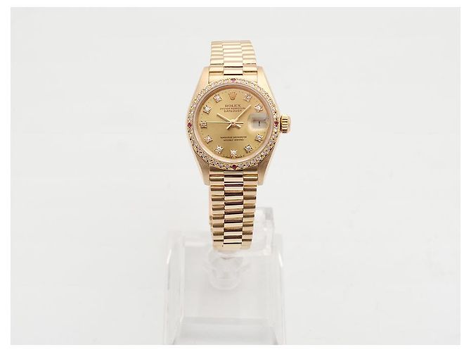 Rolex Datejust in oro da donna, quadrante originale con dieci diamanti D'oro - vista 3