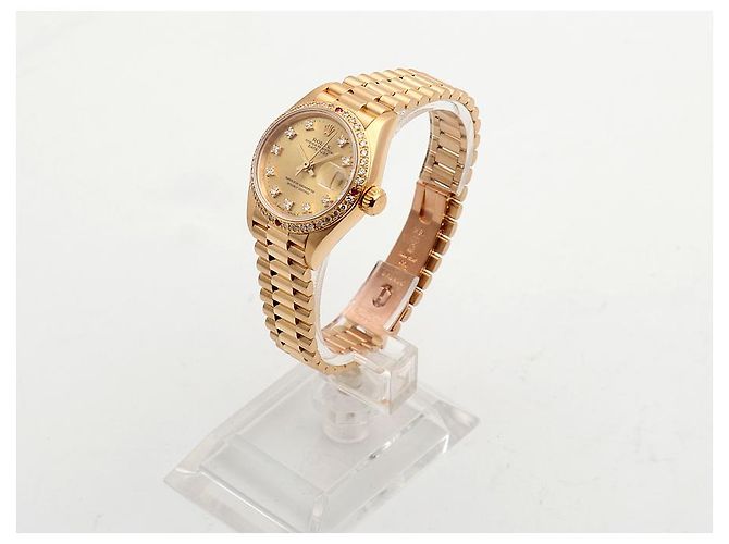 Rolex Datejust in oro da donna, quadrante originale con dieci diamanti D'oro - vista 4