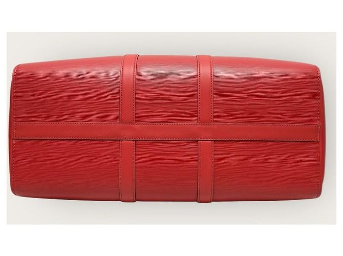 Louis Vuitton Keepall Epi Bandoulière con Logo Supreme Rosso - vista 6