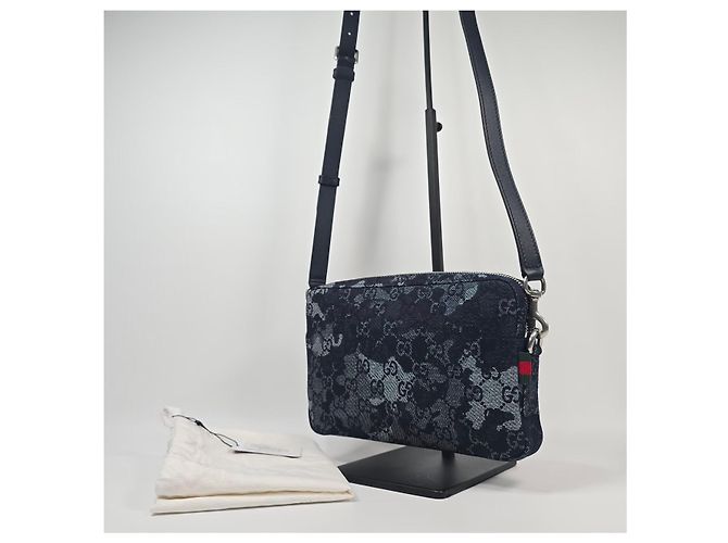 Gucci Piccola borsa a tracolla in denim Argento - vista 2