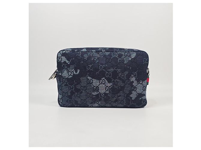 Gucci Piccola borsa a tracolla in denim Argento - vista 3