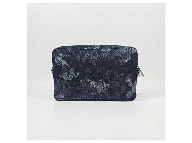 Gucci Piccola borsa a tracolla in denim Argento - vista 4