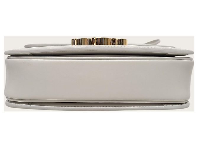 Céline Mini borsa Triomphe in pelle di vitello lucida Chalk Bianco - vista 7