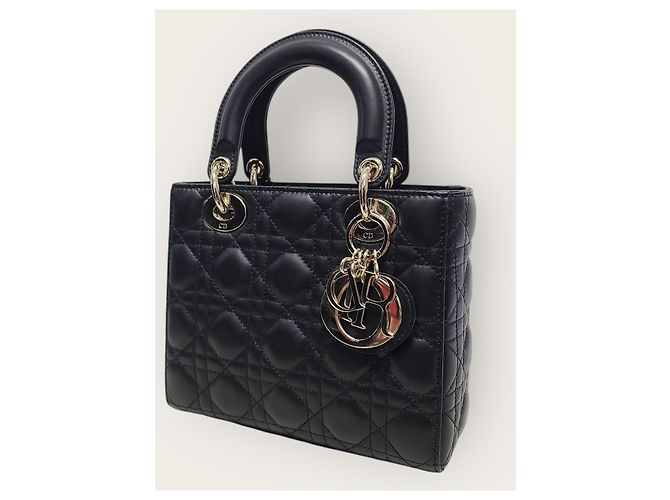 Dior Borsa Lady Small in agnello Cannage nero MY ABC - vista 3