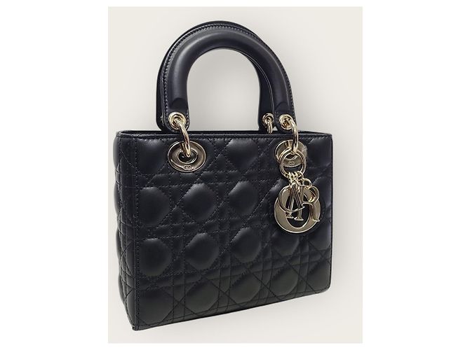 Dior Borsa Lady Small in agnello Cannage nero MY ABC - vista 4