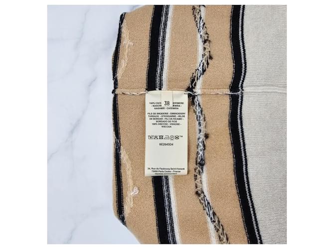 Hermès Kurzärmeliger Kaschmirpullover für Damen aus Strick Braun - Ansicht 9