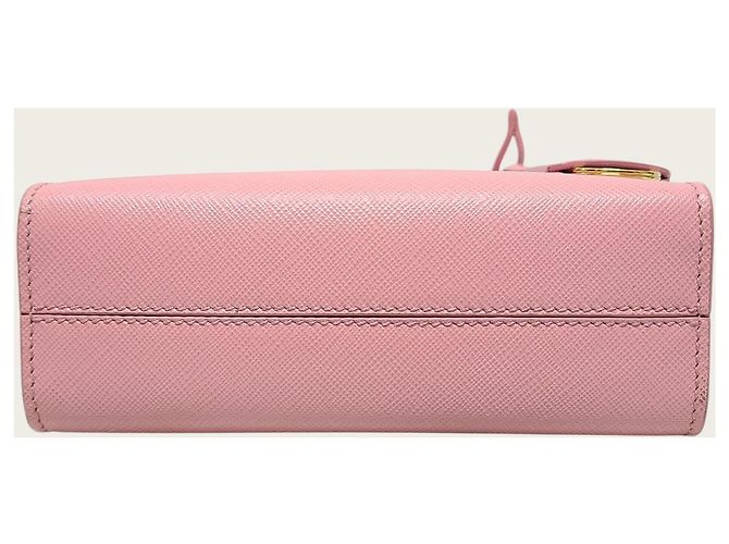 Prada Mini borsa a tracolla tote in Saffiano rosa petalo e oro - vista 6