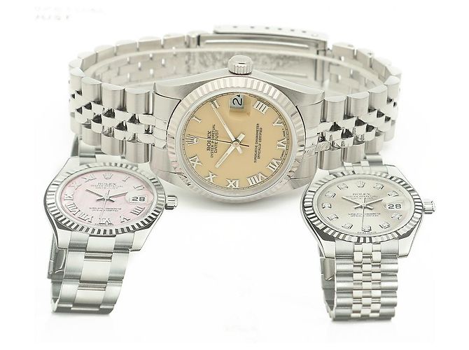 Rolex Relógio Datejust de aço para mulher com mostrador creme brilhante Branco - vista 26