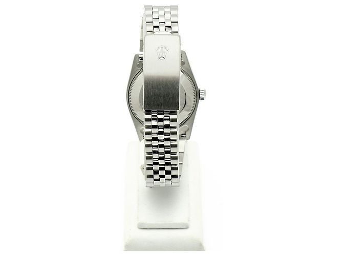 Rolex Relógio Datejust de aço para mulher com mostrador creme brilhante Branco - vista 8