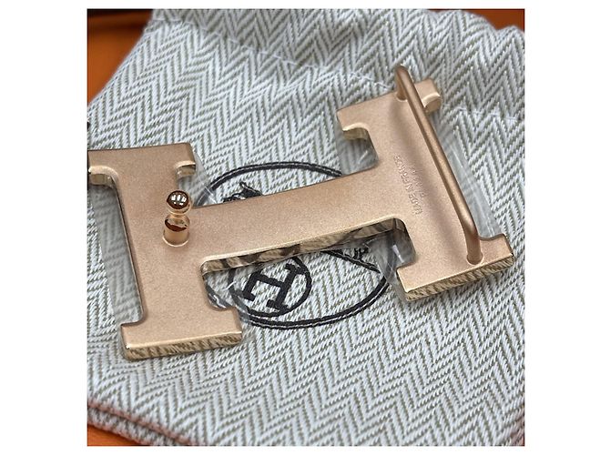 Hermès Cintura reversibile Nero/Arancio Oro Rosa - vista 4