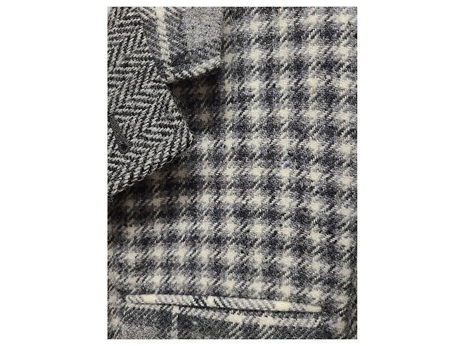 Thom Browne Gray Chesterfield Funmix Check Wool Coat - view 3