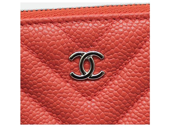 Chanel Pochette Classic Chevron Silver Coral Caviar - Non utilizzata Rosa - vista 7