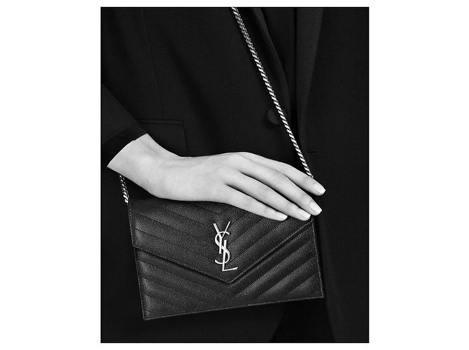 Saint Laurent Bolsa de ombro acolchoada Preto - vista 8