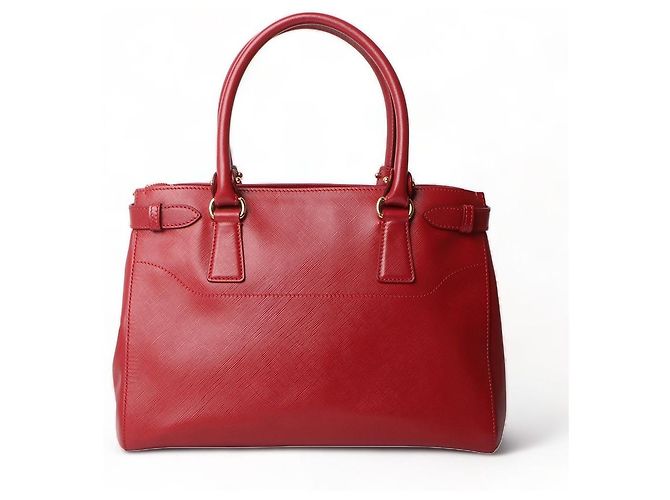 Salvatore Ferragamo Bolso de Hombro Double Gancini Saffiano Batik Roja - vista 3