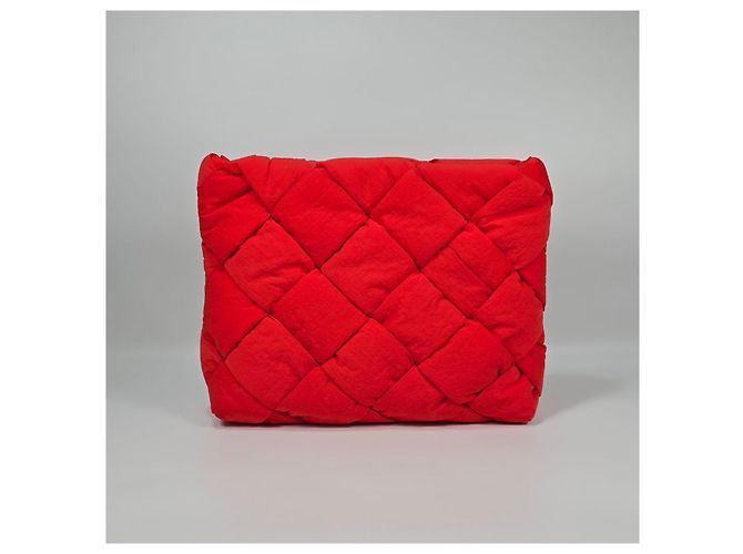 Bottega Veneta Gepolsterte Nylon-Cassette-Dokumentenmappe Rot - Ansicht 4