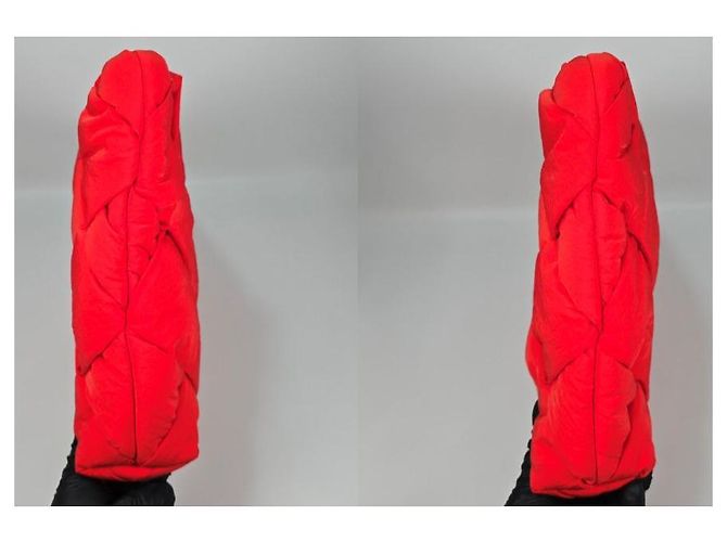 Bottega Veneta Gepolsterte Nylon-Cassette-Dokumentenmappe Rot - Ansicht 5