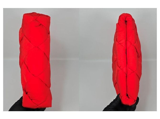 Bottega Veneta Gepolsterte Nylon-Cassette-Dokumentenmappe Rot - Ansicht 6