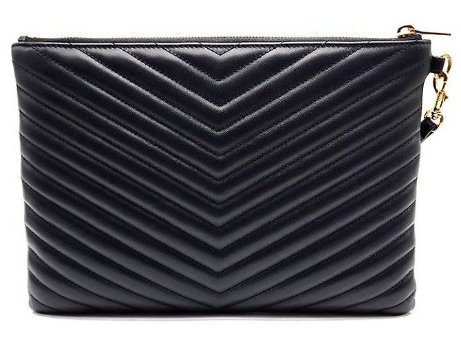 Saint Laurent Clutch Monogram New Medium Negro - vista 2