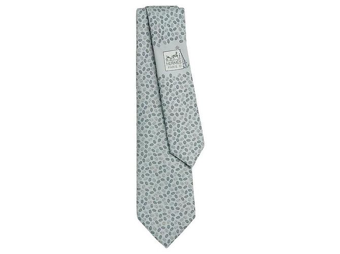 Hermès Cravatta in seta Petits Maillons Marrone - vista 2