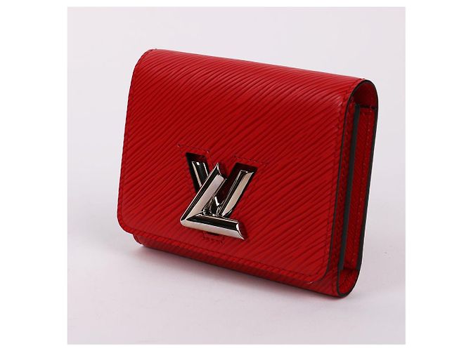 Louis Vuitton Red Twist Silver Monogramm Geldbörse Rot - vue 3
