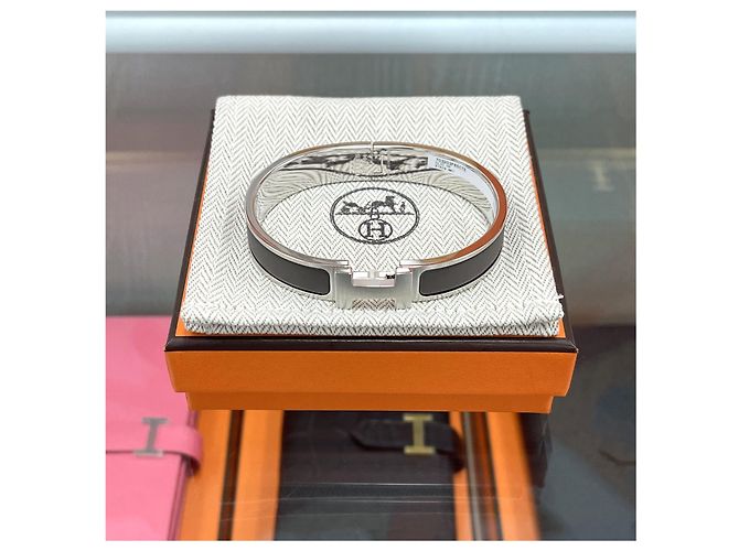 Hermès Click Bracelet Charcoal Matte Silver Brown - view 2