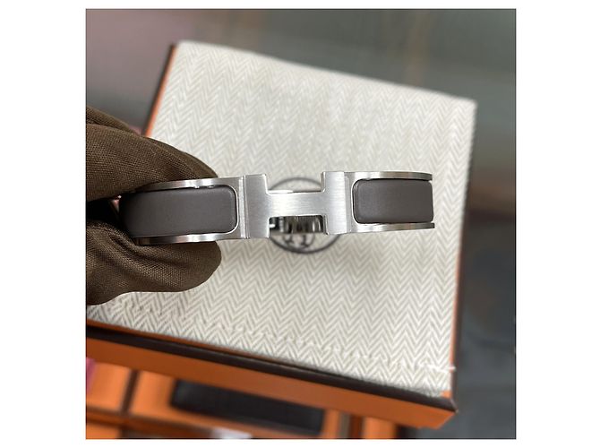 Hermès Click Bracelet Charcoal Matte Silver Brown - view 3