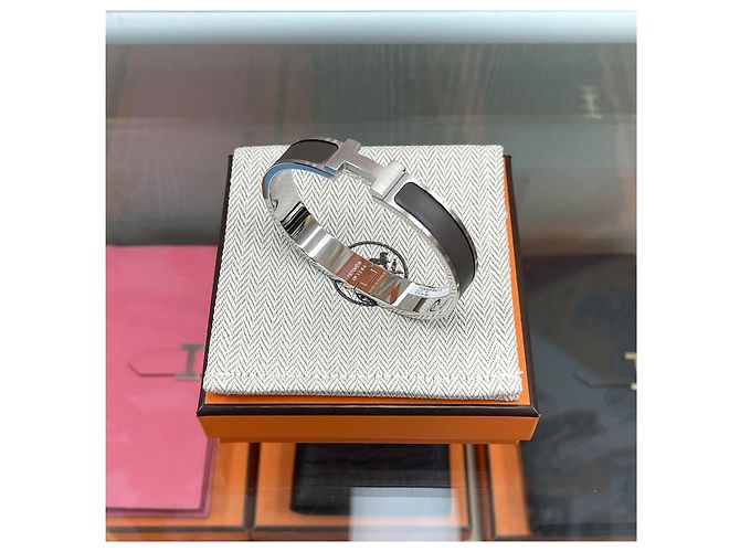 Hermès Click Bracelet Charcoal Matte Silver Brown - view 4