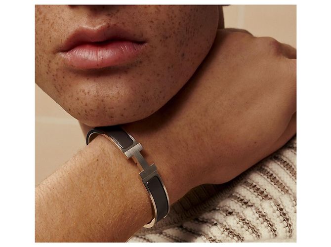Hermès Click Bracelet Charcoal Matte Silver Brown - view 9