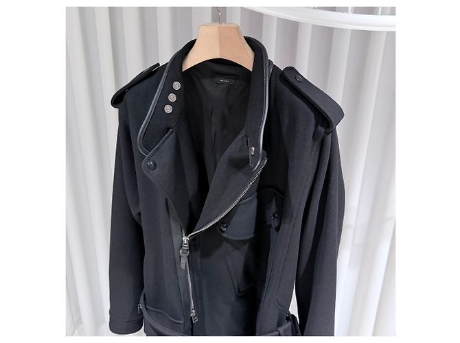 Tom Ford Double-breasted Leather Long Black Coat - view 4